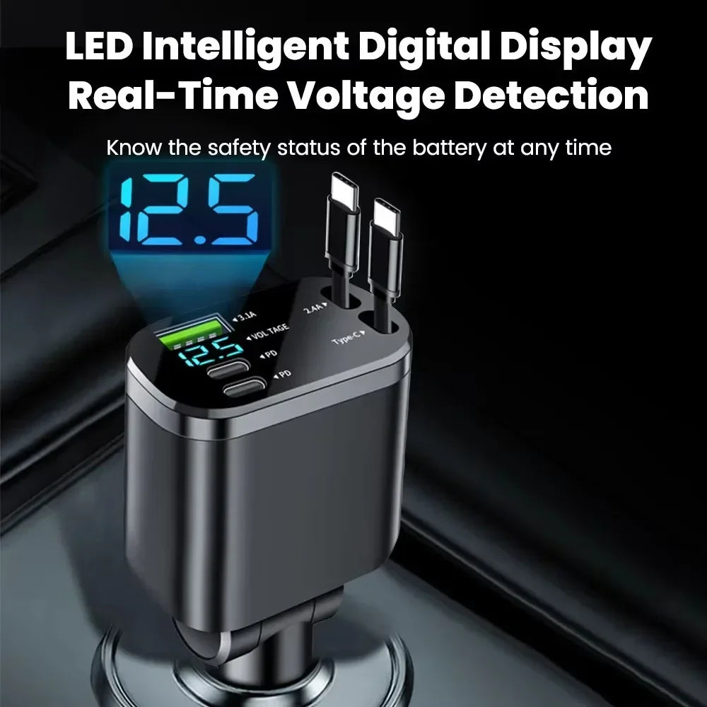 5 in 1 150W Car Charger Voltage Display