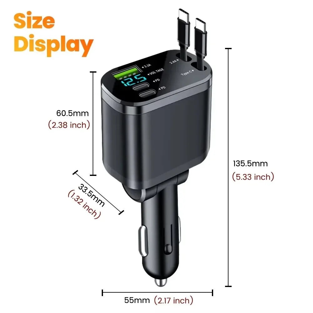 5 in 1 150W Car Charger Voltage Display
