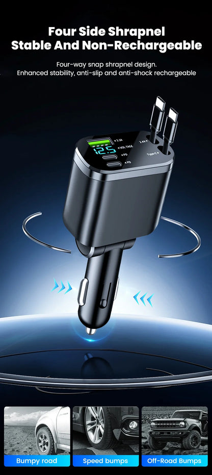 5 in 1 150W Car Charger Voltage Display