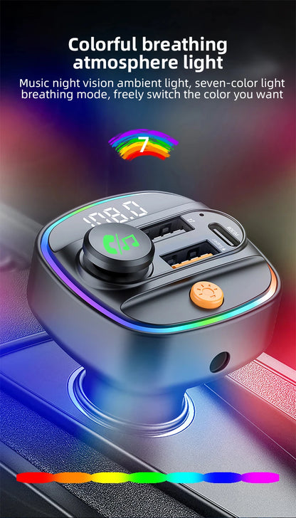 Bluetooth 5.3 FM Transmitter Handsfree Car AUX Radio Modulator MP3 Player