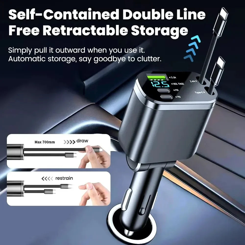 5 in 1 150W Car Charger Voltage Display