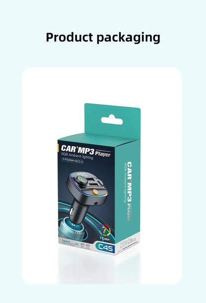 Bluetooth 5.3 FM Transmitter Handsfree Car AUX Radio Modulator MP3 Player